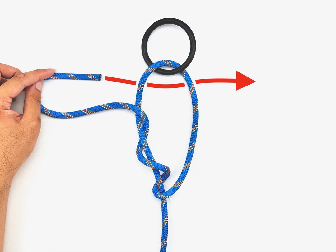 Step 2 of tying the Adjustable Grip Hitch knot - detailed visual instruction