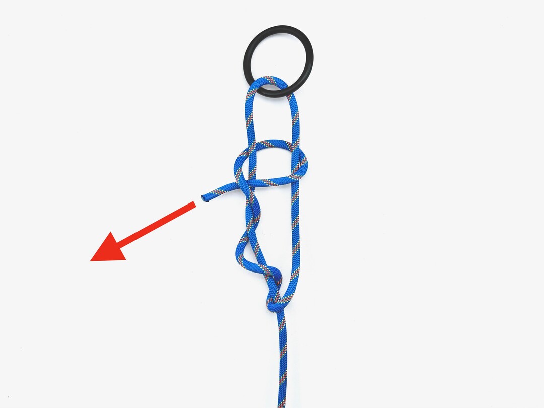 Step 4 of tying the Adjustable Grip Hitch knot - detailed visual instruction
