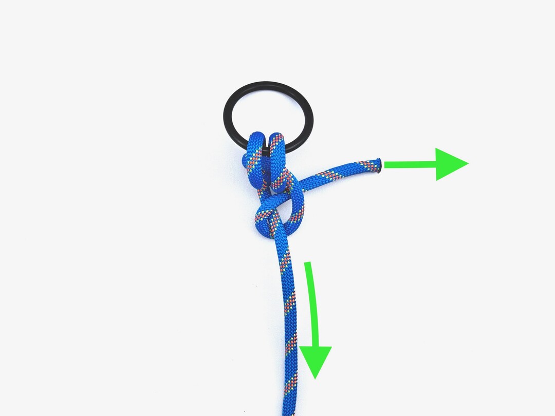 Step 4 of tying the Anchor Hitch knot - detailed visual instruction
