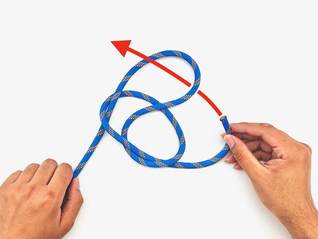 Step 2 of tying the Ashley Stopper knot - detailed visual instruction