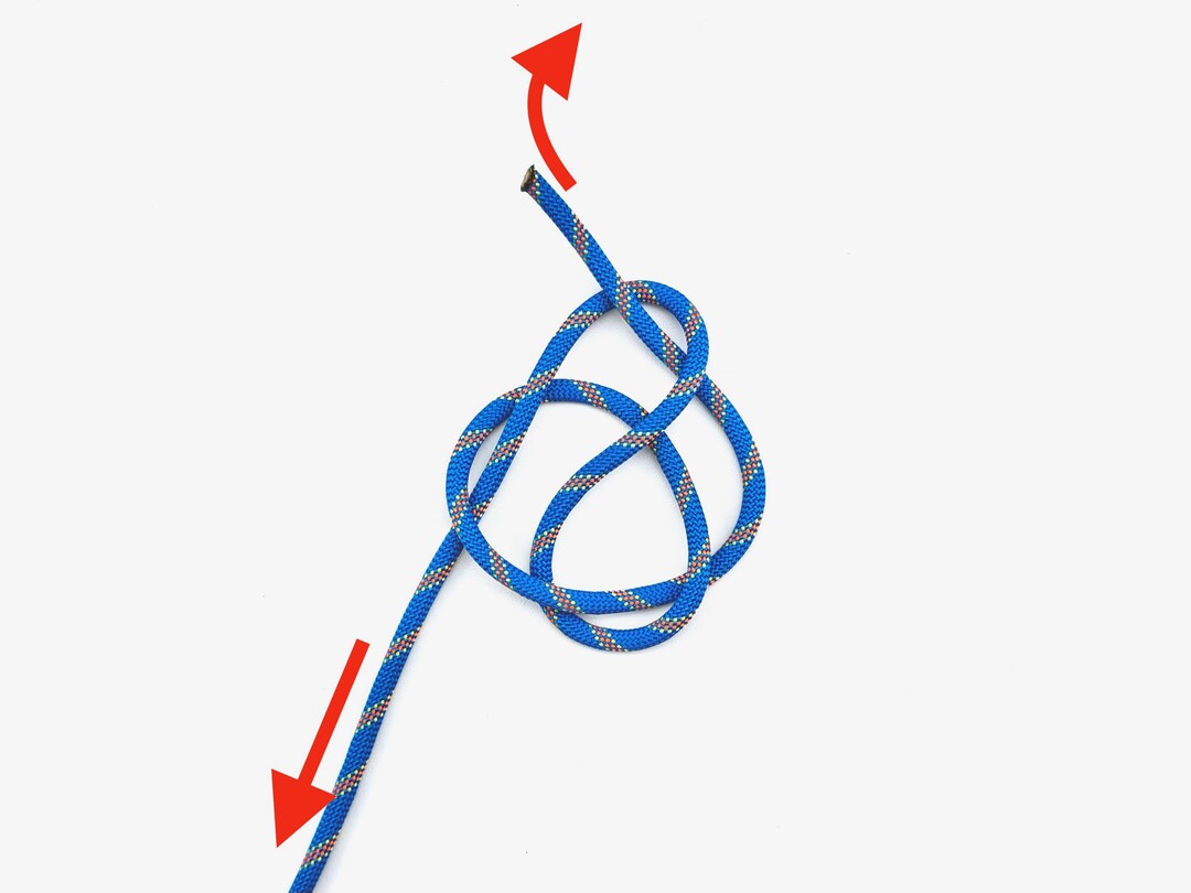 Step 3 of tying the Ashley Stopper knot - detailed visual instruction