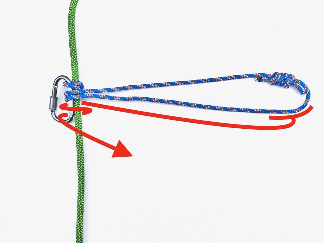 Step 3 of tying the Bachmann Knot knot - detailed visual instruction