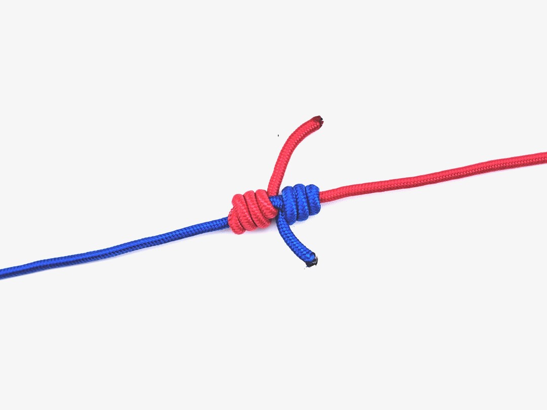 Step 10 of tying the Blood Knot knot - detailed visual instruction