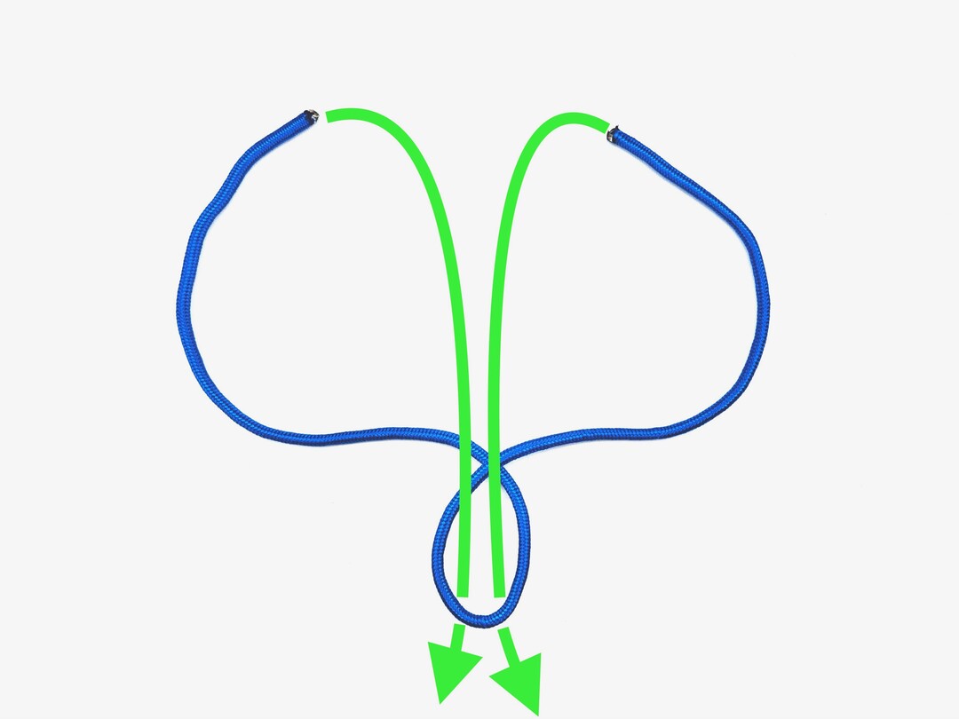 Step 2 of tying the Bottle Sling (Bight) knot - detailed visual instruction