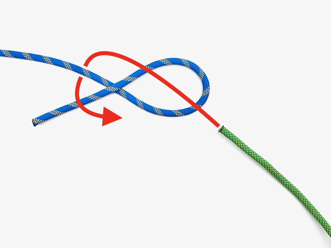 Step 2 of tying the Carrick Bend knot - detailed visual instruction