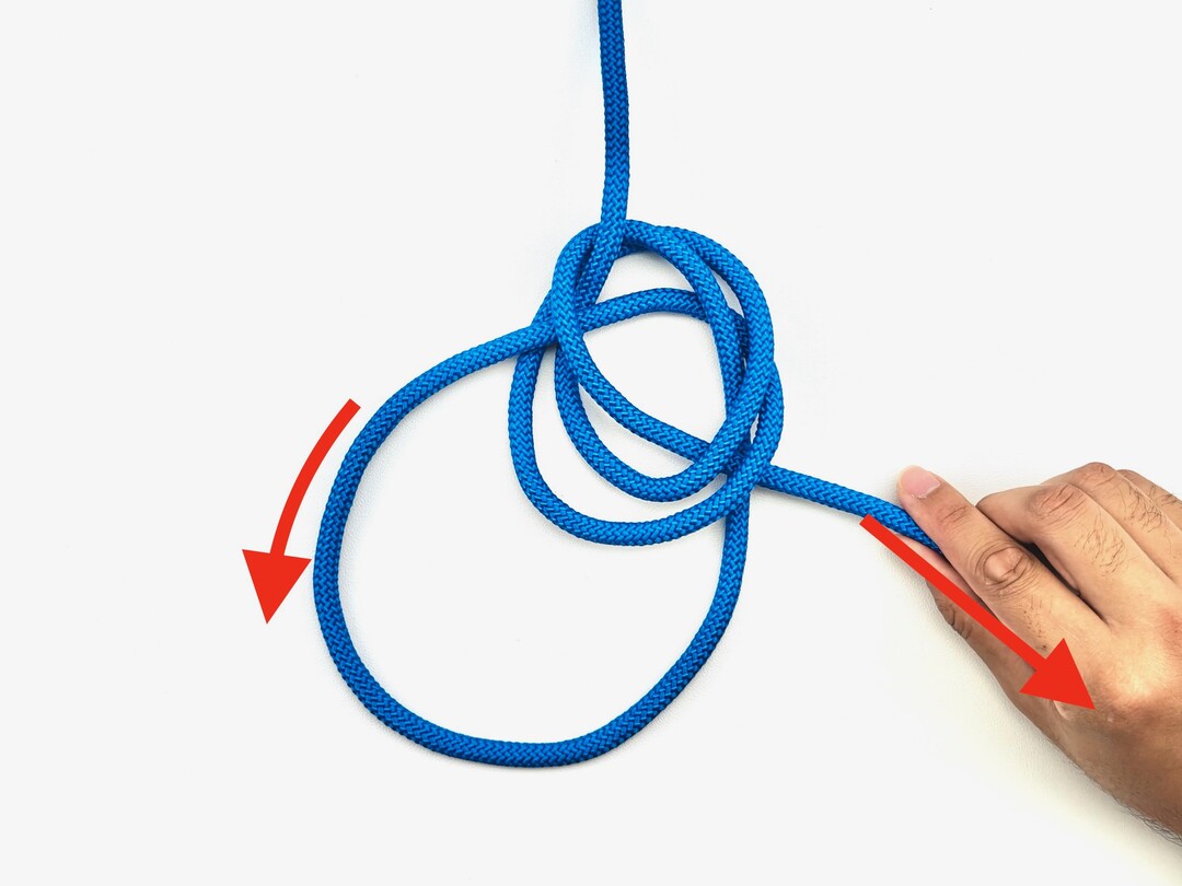 Step 11 of tying the Double Bowline knot - detailed visual instruction