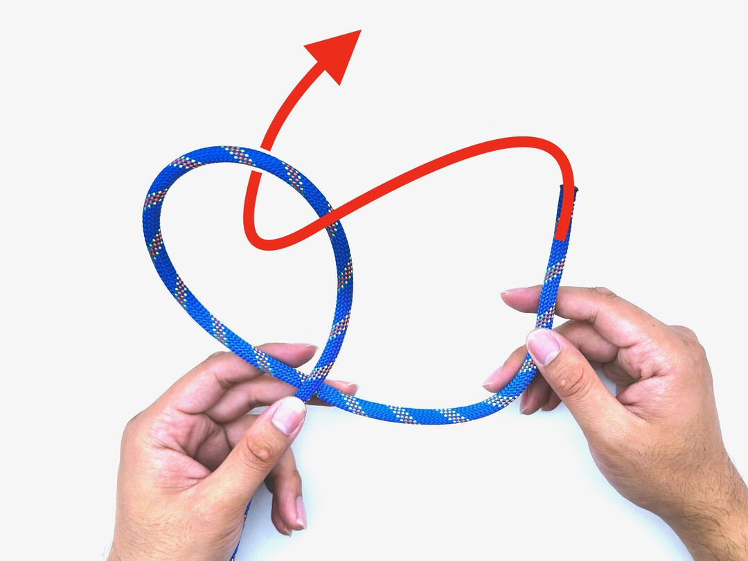 Step 3 of tying the Double Overhand Knot knot - detailed visual instruction