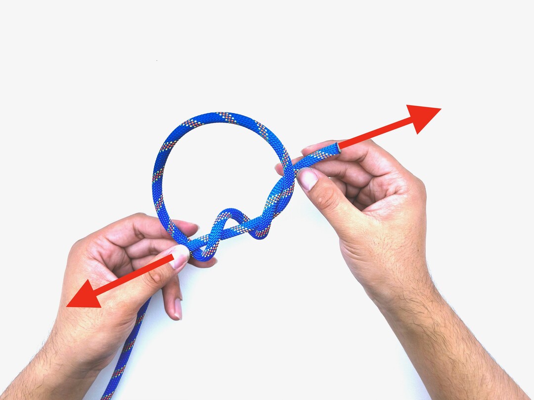 Step 5 of tying the Double Overhand Knot knot - detailed visual instruction