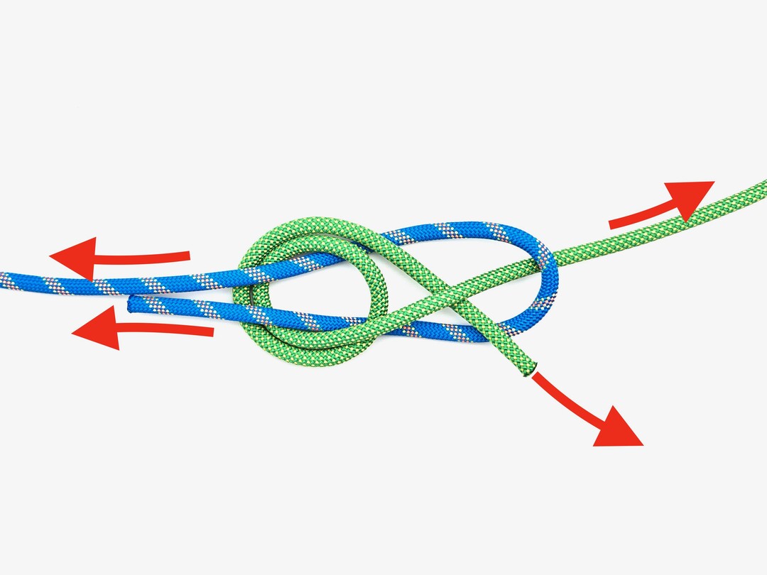 Step 6 of tying the Double Sheet Bend knot - detailed visual instruction