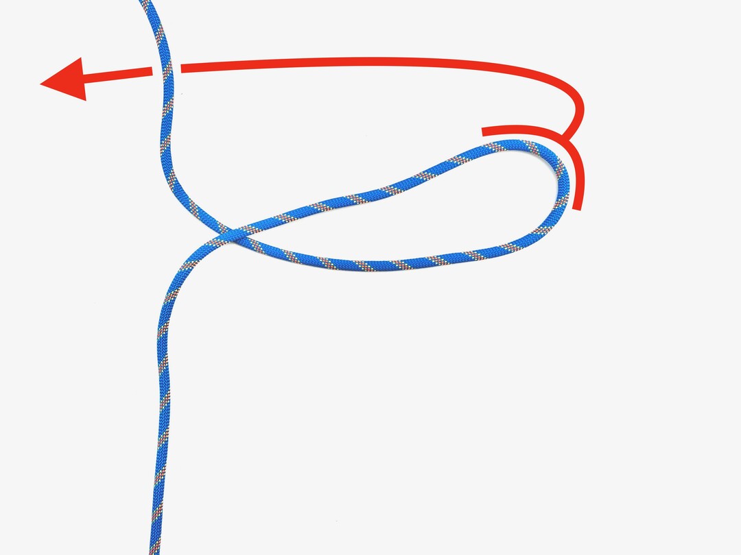 Step 2 of tying the Figure 8 Directional Loop knot - detailed visual instruction