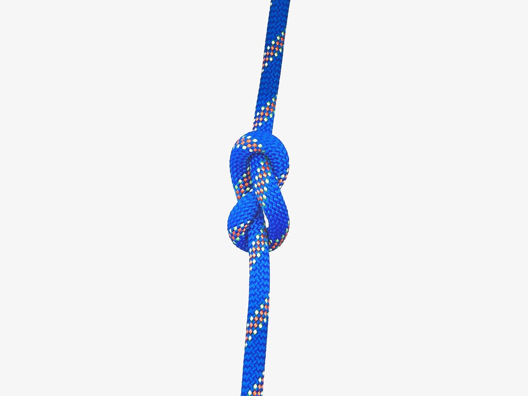 Step 2 of tying the Figure Eight knot - detailed visual instruction