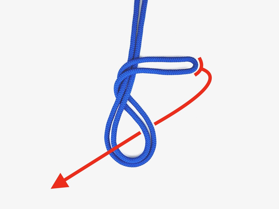 Step 2 of tying the Figure-Eight Loop knot - detailed visual instruction