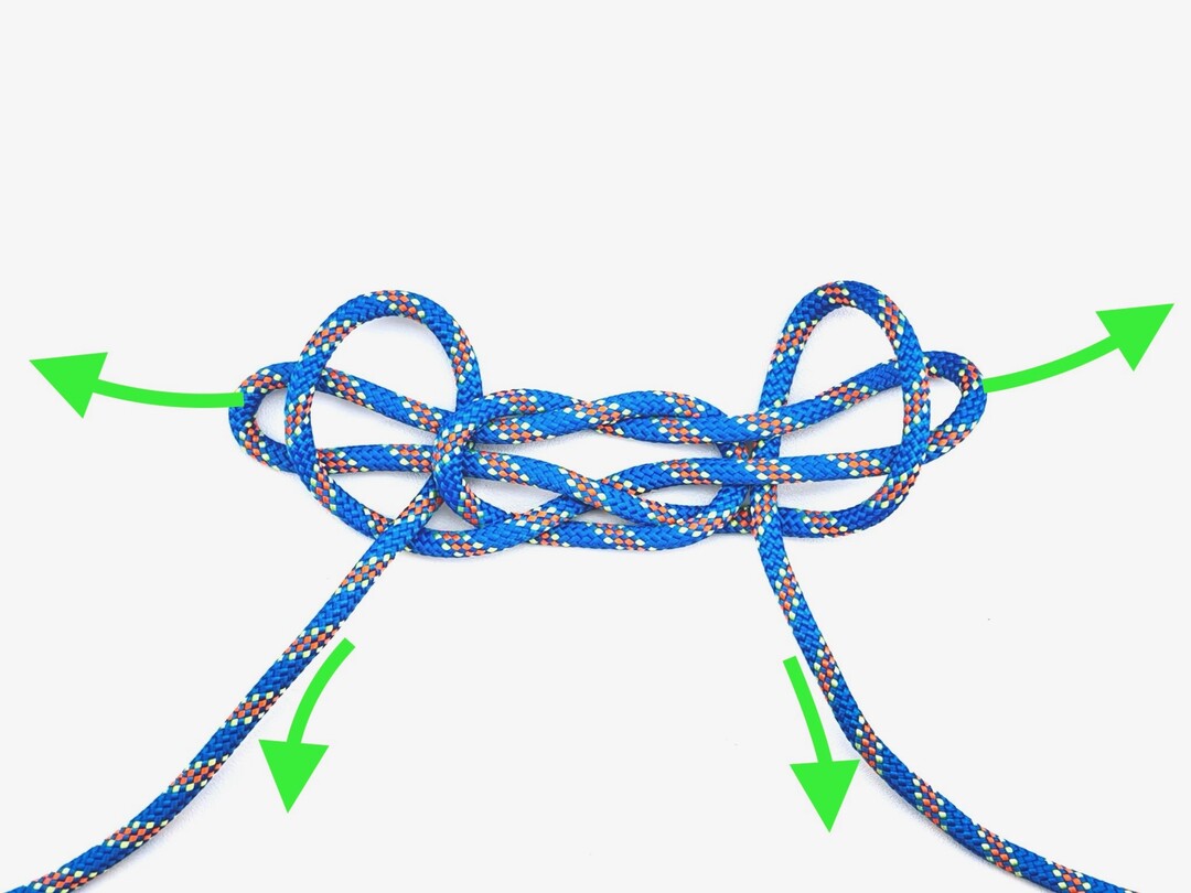 Step 6 of tying the Fireman's Chair knot - detailed visual instruction