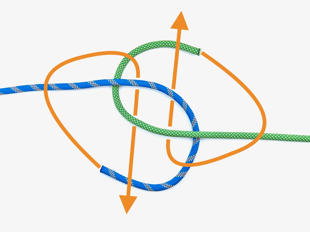 Step 3 of tying the Hunter's Bend knot - detailed visual instruction