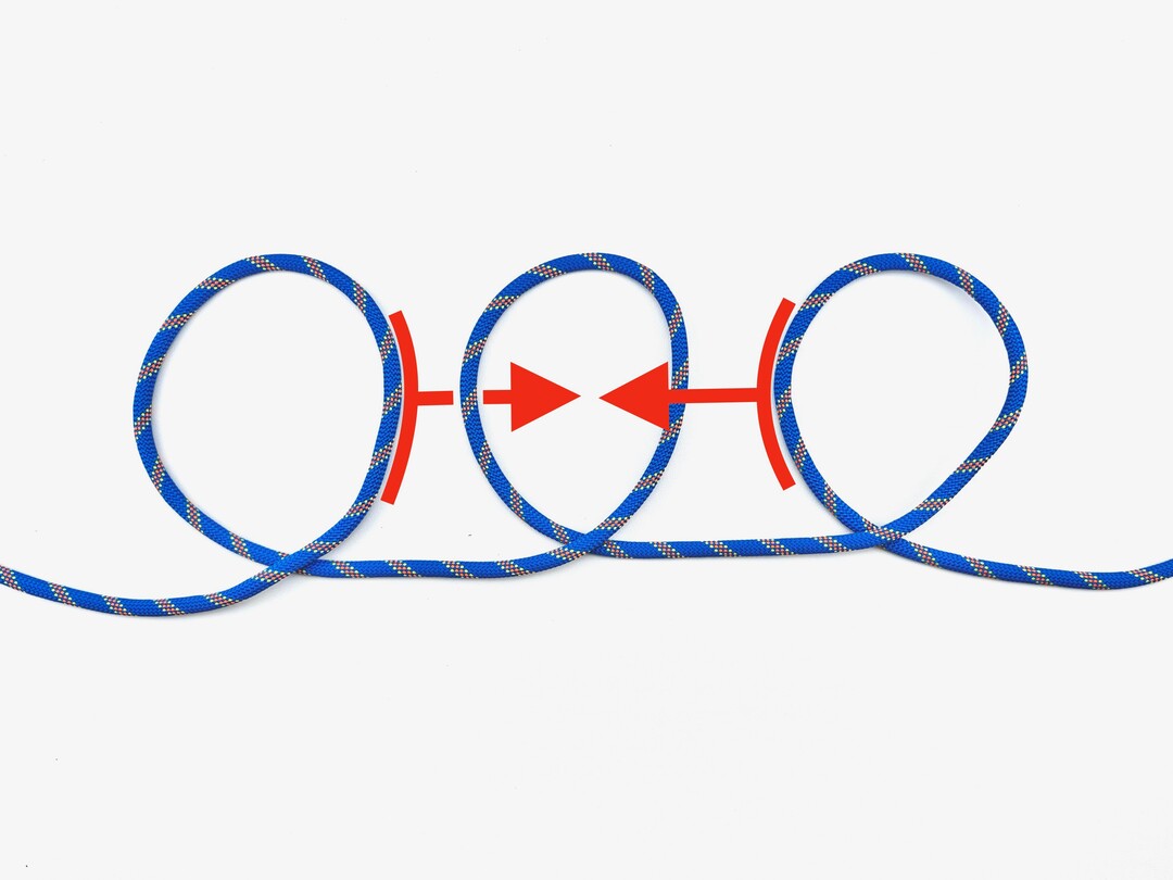 Step 1 of tying the Jury Mast Knot knot - detailed visual instruction