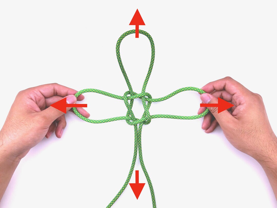 Step 12 of tying the Sailor's Cross knot - detailed visual instruction