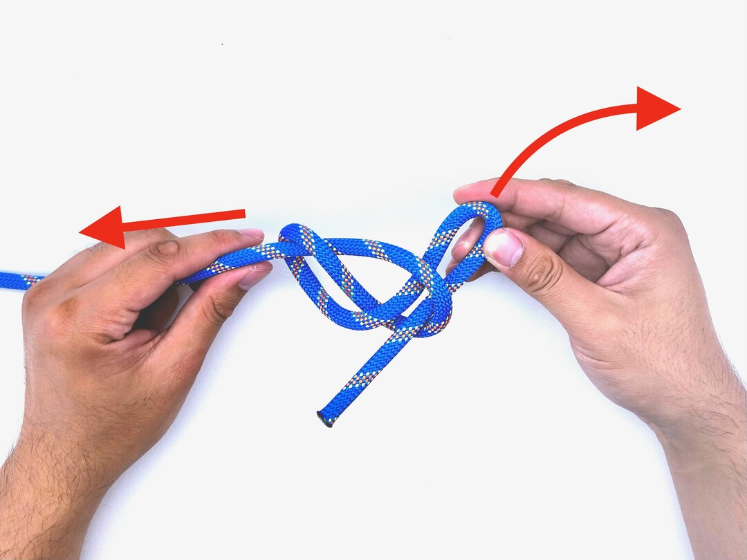 Step 6 of tying the Slipped Figure Eight knot - detailed visual instruction