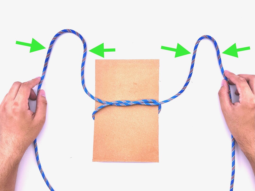 Step 3 of tying the Slipped Square Knot Doubled knot - detailed visual instruction