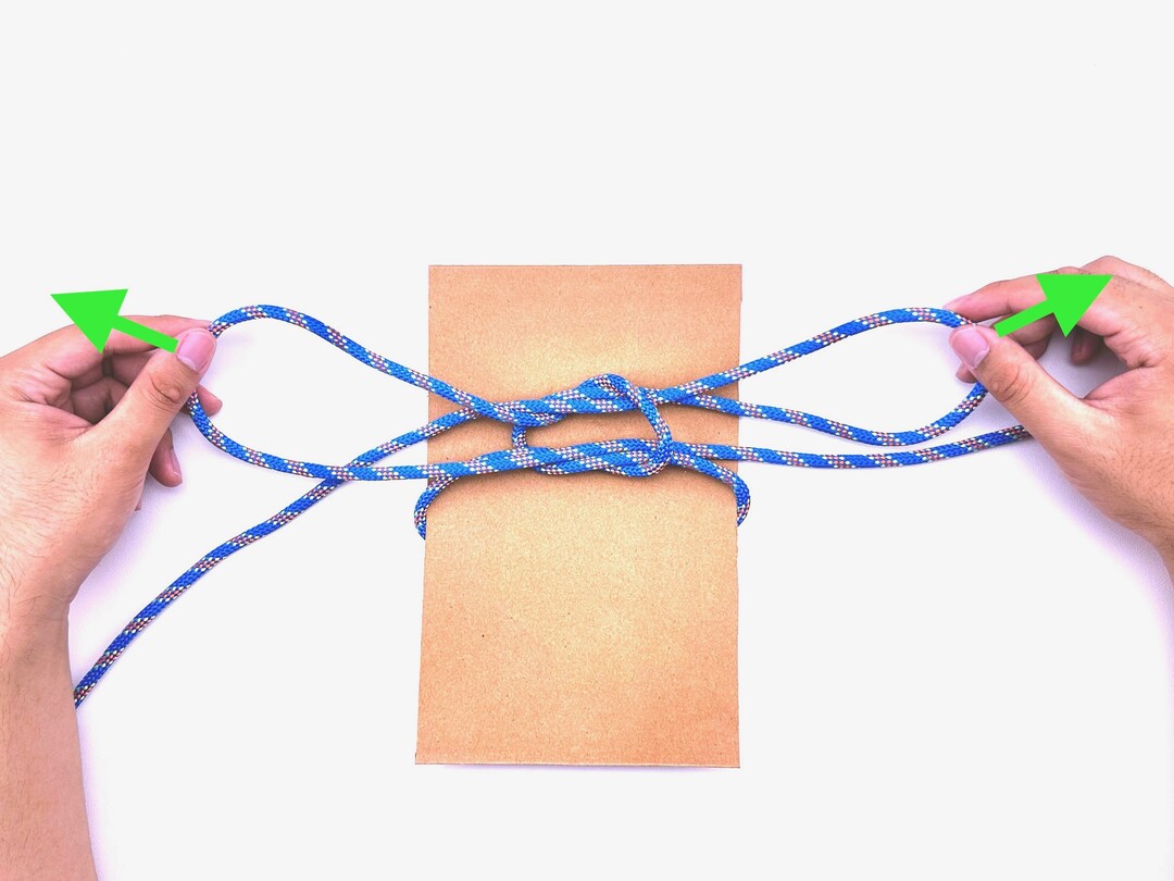 Step 5 of tying the Slipped Square Knot Doubled knot - detailed visual instruction