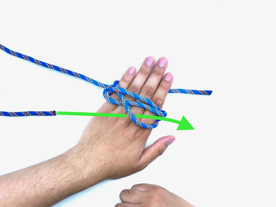 Step 10 of tying the Turk's Head (3-Lead 4-Bight) knot - detailed visual instruction