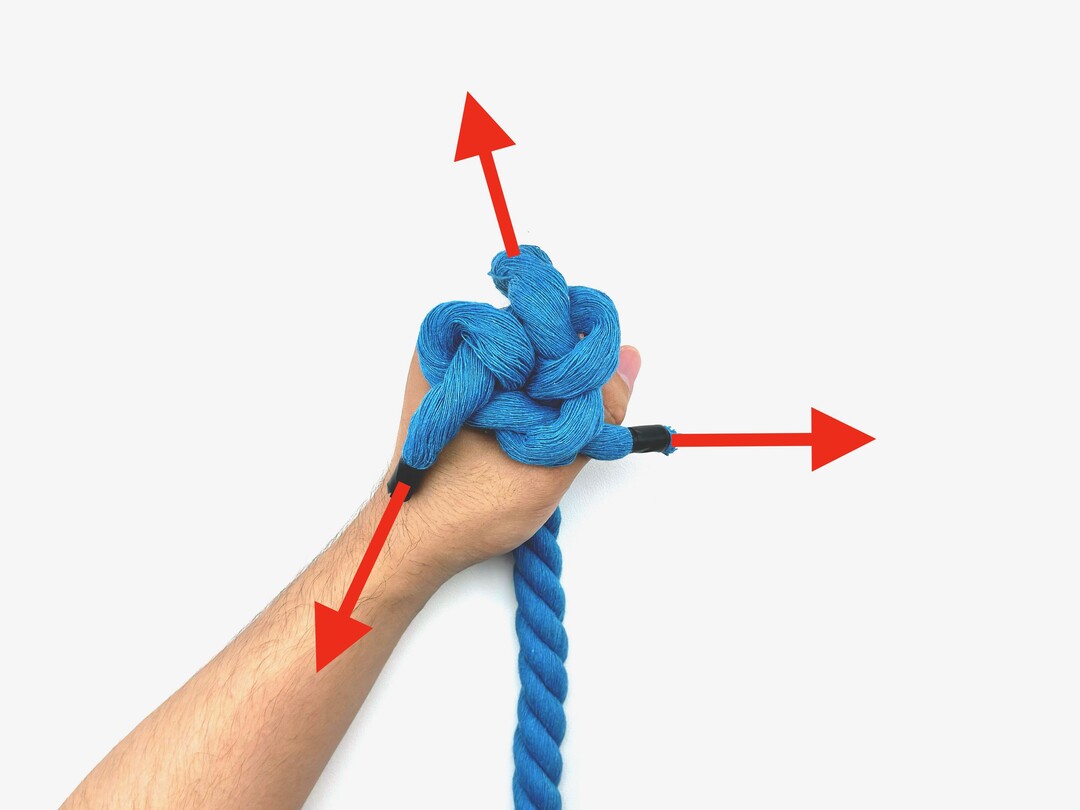 Step 8 of tying the Wall Knot knot - detailed visual instruction
